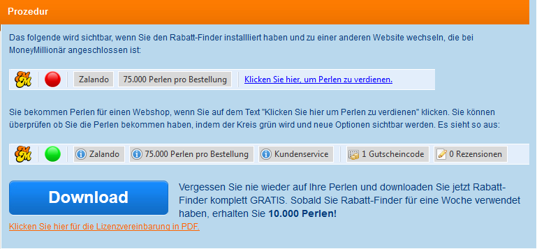 Bonus erhalten Cashback